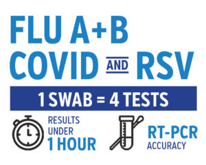4 plex testing for flu A&B, Covid, and RSV